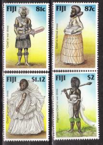 Fijian Chiefs Wearing Masi Depicted on  Commemorative Stamps